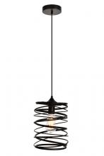  LDPD2086 - Hopper Collection Pendant D7.9 H11.8 Lt:1 Black Finish