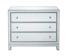  MF72019 - Chest 3 Drawers 40in. Wx16in. Dx32in. H in Antique Silver Paint