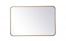  MR802436BR - Soft Corner Metal Rectangular Mirror 24x36 Inch in Brass