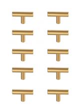  PL400-1-BR-10PK - Quinn Brass T Bar Pull Multipack (Set of 10)