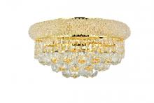  V1800F14G/RC - Primo 6 Light Gold Flush Mount Clear Royal Cut Crystal