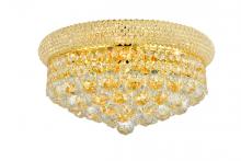  V1800F16G/RC - Primo 8 Light Gold Flush Mount Clear Royal Cut Crystal