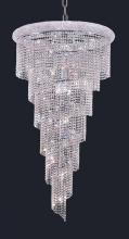  V1801SR30C/RC - Spiral 22 Light Chrome Chandelier Clear Royal Cut Crystal