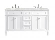  VF12560DWH - 60 In. Double Bathroom Vanity Set in White