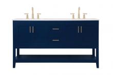  VF16060DBL - 60 Inch Double Bathroom Vanity in Blue