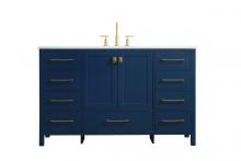  VF18854BL - 54 Inch Single Bathroom Vanity in Blue