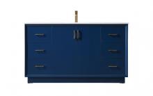  VF19660BL - 60 Inch Single Bathroom Vanity in Blue