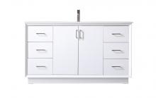  VF19660WH - 60 Inch Single Bathroom Vanity in White