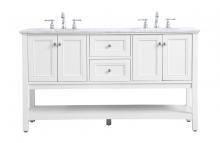  VF27060WH - 60 In. Double Sink Bathroom Vanity Set in White