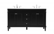  VF31860DBK - 60 Inch Double Bathroom Vanity in Black