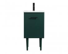  VF48018MGN - 18 Inch Single Bathroom Vanity in Green