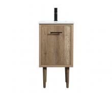  VF48018NT - 18 Inch Single Bathroom Vanity in Natural Oak