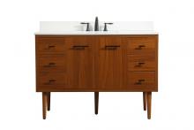  VF48048MTK-BS - 48 Inch Single Bathroom Vanity in Teak with Backsplash