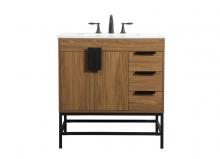  VF48832WB - 32 Inch Single Bathroom Vanity in Walnut Brown