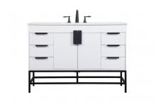  VF488W48MWH - 48 Inch Single Bathroom Vanity in White