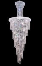  V1800SR22C/RC - Spiral 22 Light Chrome Chandelier Clear Royal Cut Crystal