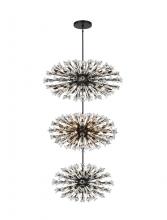  2500G50L3BK - Vera 50 Inch Three Tiers Crystal Starburst Chandelier in Black