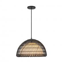  PD631416MBOP - Bondi 16-in Matte Black/Opal 1 Light Pendant