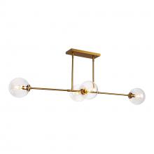 ALORA  LP549448AGCL - Cassia 48-in Aged Brass/Clear Glass 4 Lights Linear Pendant