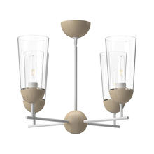  CH542324WHWK - Emil 25-in White/White Oak 4 Lights Chandeliers