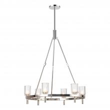  CH338632PNCC - Lucian 32-in Clear Crystal/Polished Nickel 6 Lights Chandeliers