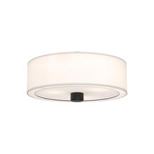  FM547924MBWL - Theo 24-in Matte Black/White Linen 3 Lights Flush Mount