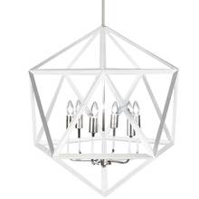  ARC-226C-WH-SC - 6LT Chandelier,Matte WHT/SC