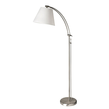  DM2578-F-SC - 1LT Incan Adjustable Floor Lamp, SC w/ WH Shade