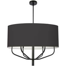  ELN-306C-MB-797 - 6LT Incandescent Pendant, MB w/ BLK Fabric Shade