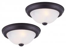  IFM21103T - Fmount Twinpack 11" 1 Bulb Flush mount Frosted Swirl Glass 75W Type A