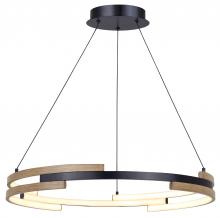  LCH283A24BKB - AZRIA 6 Lt Matte Black Mid Century Modern Chandelier w/ Integrated LED for Dining Rooms