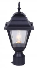  IOL1310 - Outdoor, IOL13 BK, 1 Bulb Post Light, Clear Bevelled Glass, 100W Type A or B,  fits 3 IN Post