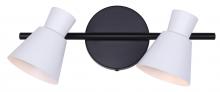  IT1163A02BW10 - RADLEY 2 Light 14 in. Ceiling/Wall Matte Black Track Light Kit with Matte White Metal Shade