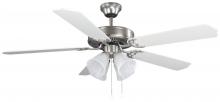  CF52STJ5BPT - 52" St. James BPT, 5 Rev Blades, White/Walnut Blades, Alabaster Glass, 60W Type