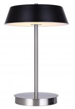  LTL263A14BKN - Jessa 14 in. Integrated LED Brushed Nickel Table Lamp with Matte Black Metal Shade