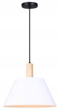  IPL1124A01BWW - HARLYN, IPL1124A01BWW, MBK + MWH + Real Wood Color, 1 Lt Pendant, 60W Type A