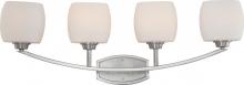  60/4184 - Helium - 4 Light Vanity with Satin White Glass - Brushed Nickel Finish