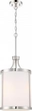  60/6226 - Denver - 3 Light Pendant with Satin White Glass - Polished Nickel Finish