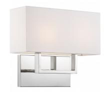  60/6718 - Tribeca - 2 Light Vanity - with White Linen Shade - Polished Nickel Finish