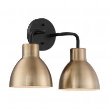  60/6792 - Sloan - 2 Light Vanity - Matte Black and Burnished Brass Finish