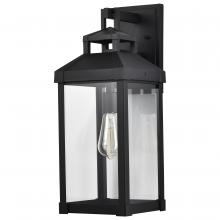  60/7372 - Corning; 1 Light Large Wall Lantern; Matte Black with Clear Glass