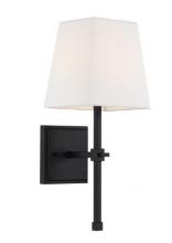  60/6709 - Highline - 1 Light Vanity - with White Linen Shade - Aged Bronze Finish