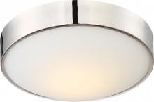  62/774 - Perk - 13'' LED Flush with White Glass - Polished Nickel Finish