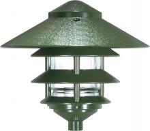  SF76/636 - 1 Light - 8" Pathway Light - Three Louver - Large Hood - Green Finish