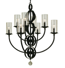  1048 MB - 8-Light Mahogany Bronze Compass Dining Chandelier