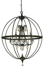  1070 MBLACK - 9-Light Matte Black Compass Chandelier