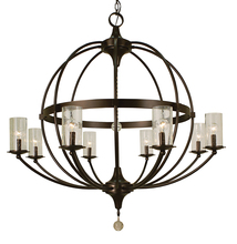  1078 MBLACK - 8-Light Matte Black Compass Foyer Chandelier