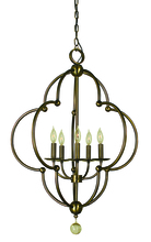  1162 MB - 5-Light Mahogany Bronze Quatrefoil Dining Chandelier