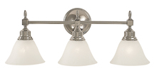  2433 BN/WH - 3-Light Brushed Nickel Taylor Sconce