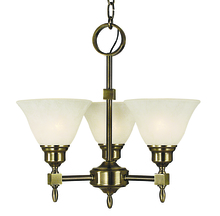  2438 AB/WH - 3-Light Antique Brass Taylor Mini Chandelier